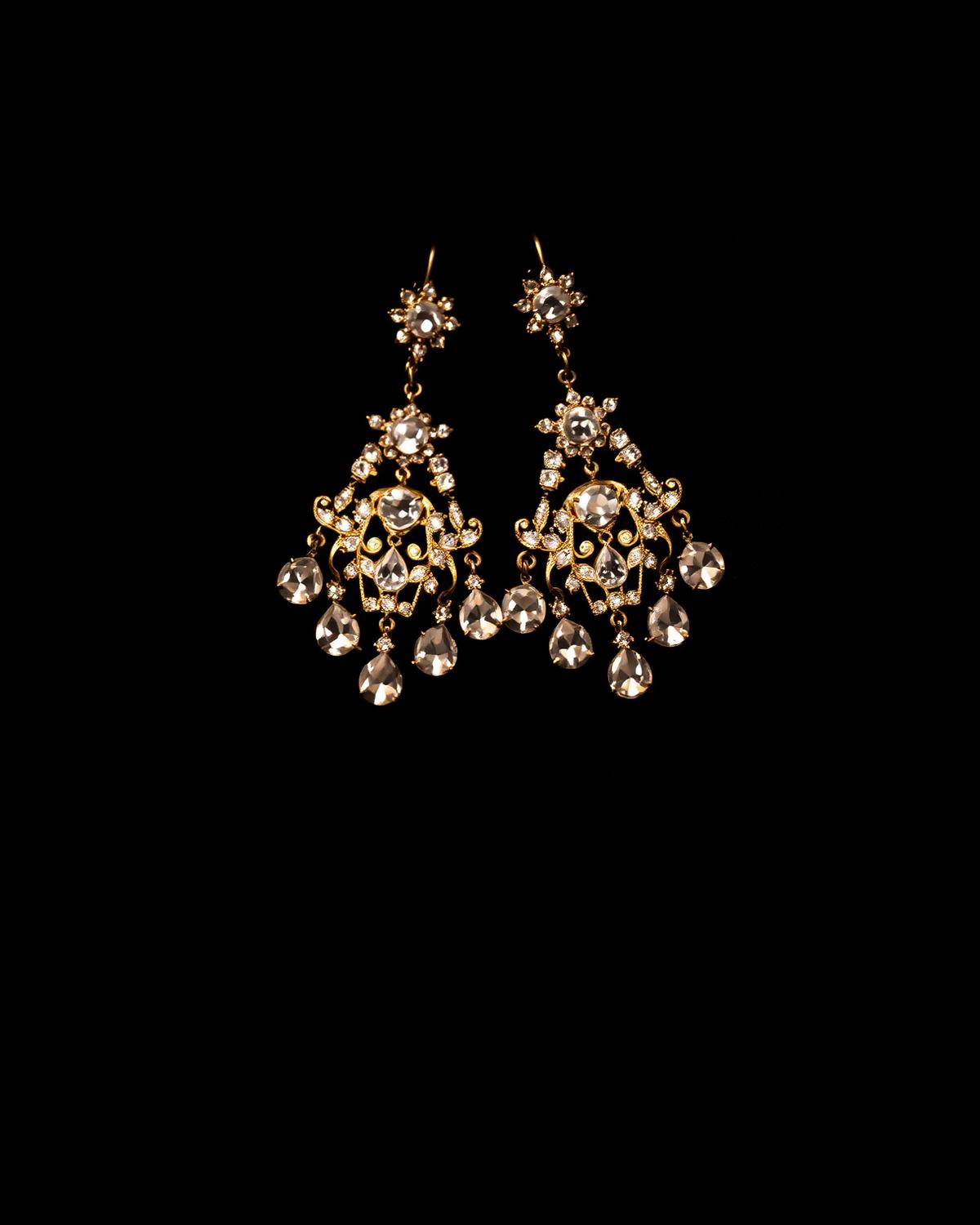Vintage diamond chandelier earrings